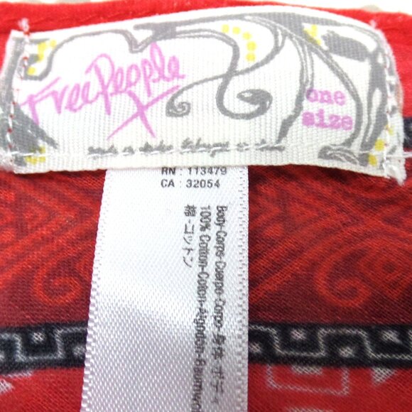 Free People Bridgette Bandana or Neck Kerchief Scarf Orange Print NWOT - Picture 4 of 7